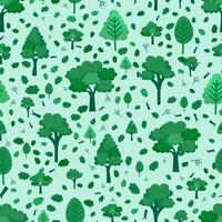 Seamless Pattern Forest Trees Background vector