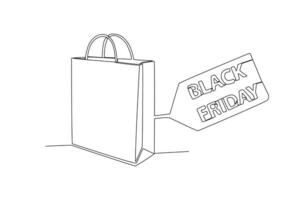 un compras bolso con un negro viernes etiqueta vector