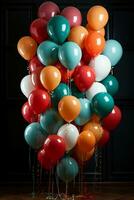 a bunch of colorful balloons, including red, yellow, blue, green and other different colors of balloons. AI generative photo