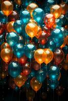 a bunch of colorful balloons, including red, yellow, blue, green and other different colors of balloons. AI generative photo