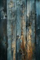 Clásico grunge negro ligero azul blanco, madera fondo, vertical. ai generativo foto