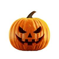 Halloween Jack o Lantern Pumpkin with a spooky face. Isolated on white photo