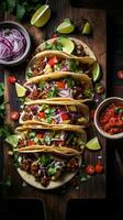 tacos - sabroso, picante, versátil, Perfecto para ninguna ocasión. foto