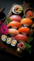 Sushi - Elegant, Beautiful, Fresh, Japanese Culinary Art photo