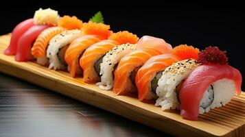 Sushi - Elegant, Beautiful, Fresh, Japanese Culinary Art photo