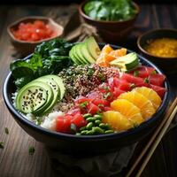 Poke Bowl - Colorful, Fresh, Healthy, Hawaiian-Inspired Bowl photo