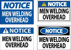 Notice Sign Men Welding Overhead vector