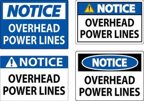 Notice Sign Overhead Power Lines vector