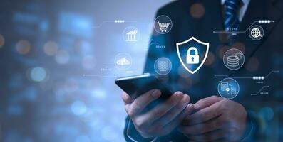 Global Network Security Cybersecurity Concept for Data Protection and Privacy technology, Blockchain networks, Digital security and encryption Distributed storage networks. photo