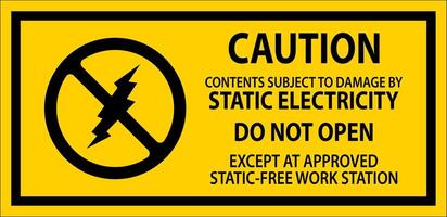 Fluorescent Red Anti-Static Labels Caution Do Not Open vector