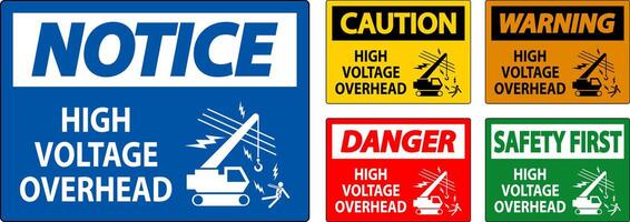 Danger Sign High Voltage Overhead vector