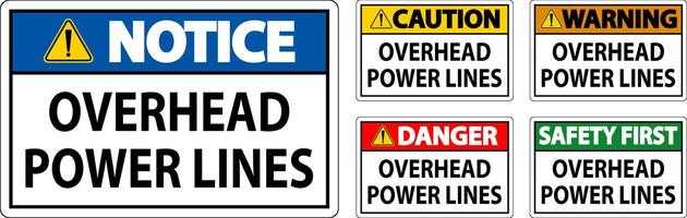 Danger Sign Overhead Power Lines vector