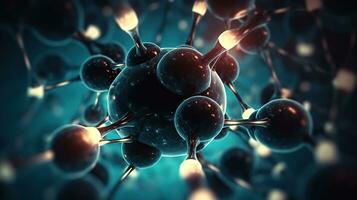 The energy of the atoms in an abstract dark universe, in the style of symmetrical balance, cross-processed film, Generative AI photo