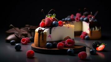 An amazing photo of cakes still life, cinematic light, food photography. Generative AI