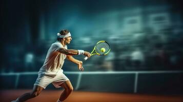 The Triumphs and Talents of a Professional Tennis Player. Generative AI photo