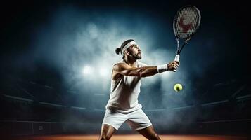 Professional tennis player. Mixed mediam. Generative AI photo