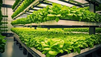 Revolutionizing Agriculture with Hydroponic Vertical Farming. Generative AI photo