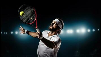 Professional tennis player. Mixed mediam. Generative AI photo