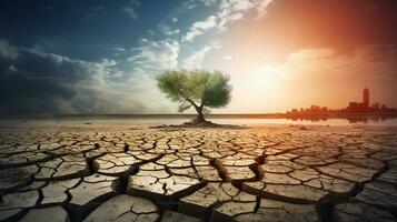 Global warming and climate change, Crisis of Drought. Environmental problem. Generative AI photo