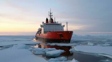 Charting the Icy Depths, Research Vessel Investigates Antarctica's Ice Sheet, Generative AI photo