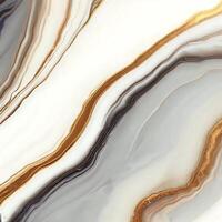 Luxury White Gold Marble texture background vector. Panoramic Marbling texture design for Banner, invitation, wallpaper, headers, website, print ads, packaging design template. Generative AI photo