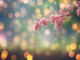 Abstract bokeh and blurred colorful nature background Generative AI photo