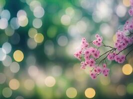 Abstract bokeh and blurred colorful nature background Generative AI photo