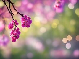 Abstract bokeh and blurred colorful nature background Generative AI photo