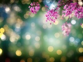 Abstract bokeh and blurred colorful nature background Generative AI photo