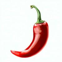 ed hot natural chili pepper pod realistic image with shadow for culinary products and recipes vector illustration. Generative AI photo