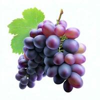 red grape bunch isolated on white background cutout Generative AI photo
