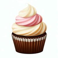 Delicious cupcake isolated on white background Generative AI photo