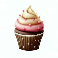 Delicious cupcake isolated on white background Generative AI photo