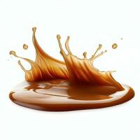 Chocolate splash isolated transparency background. Generative AI. photo