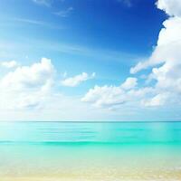 Beautiful tropical beach with blue sky and white clouds abstract texture background  Generative AI photo