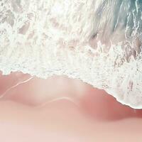 Aerial view of clear turquoise sea Aerial view of sandy beach and ocean with waves Generative AI photo