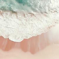 Aerial view of clear turquoise sea Aerial view of sandy beach and ocean with waves Generative AI photo