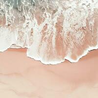 Aerial view of clear turquoise sea Aerial view of sandy beach and ocean with waves Generative AI photo