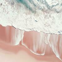 Aerial view of clear turquoise sea Aerial view of sandy beach and ocean with waves Generative AI photo