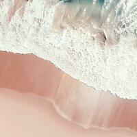 Aerial view of clear turquoise sea Aerial view of sandy beach and ocean with waves Generative AI photo