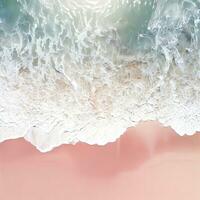 Aerial view of clear turquoise sea Aerial view of sandy beach and ocean with waves Generative AI photo