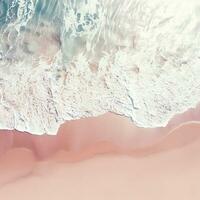 Aerial view of clear turquoise sea Aerial view of sandy beach and ocean with waves Generative AI photo