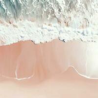Aerial view of clear turquoise sea Aerial view of sandy beach and ocean with waves Generative AI photo