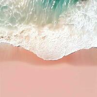 Aerial view of clear turquoise sea Aerial view of sandy beach and ocean with waves Generative AI photo