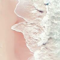 Aerial view of clear turquoise sea Aerial view of sandy beach and ocean with waves Generative AI photo