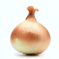 onion head on a white background with stiff illumination isolated. Generative AI photo