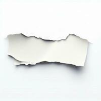 piece of white paper tear isolated on a white background  isolated on a white background, Copy space Generative AI photo