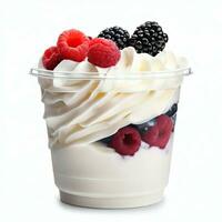 Frozen Yogurt with Berries Generative AI photo