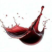 red wine splash isolated on white Generative AI photo