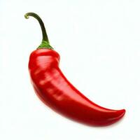 chili, pepper isolated on a white background Clipping Path, Chili pepper isolated on a white background. One chili hot pepper clipping path. Fresh pepper. Generative AI photo